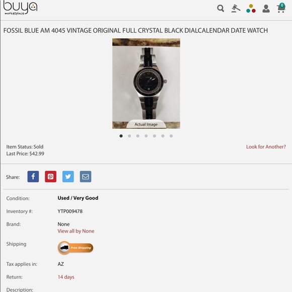 Fossil Watch. Vintage Blue. Used!!! - Picture 11 of 11